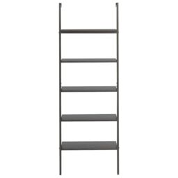 Berkfield Home 5-Tier Leaning Shelf Black 64x35x185 cm - Size: 64 x 35 x 185 cm - thumbnail 3