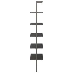 Berkfield Home 5-Tier Leaning Shelf Black 64x35x185 cm - Size: 64 x 35 x 185 cm - thumbnail 4