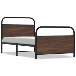 Berkfield Home Bed Frame Without Mattress 100x190 cm Brown Oak Engineered Wood - thumbnail 2