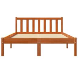 Berkfield Home Beautiful Bed Frame without Mattress Wax Brown 135x190 cm Double - thumbnail 4