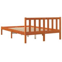 Berkfield Home Beautiful Bed Frame without Mattress Wax Brown 135x190 cm Double - thumbnail 6