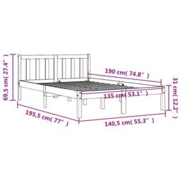 Berkfield Home Beautiful Bed Frame without Mattress Wax Brown 135x190 cm Double - thumbnail 9