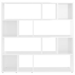 Berkfield Home Book Cabinet/Room Divider High Gloss White 105x24x102 cm - Size: 105 x 24 x 102 cm - thumbnail 5