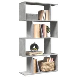 Berkfield Home Room Divider Bookcase 4-Tier Concrete Grey 70x24x129 cm Engineered Wood - Size: 70 x 24 x 129 cm - thumbnail 1