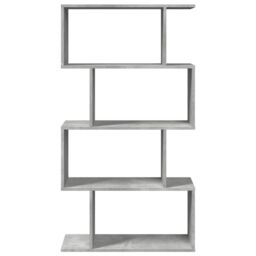 Berkfield Home Room Divider Bookcase 4-Tier Concrete Grey 70x24x129 cm Engineered Wood - Size: 70 x 24 x 129 cm - thumbnail 5