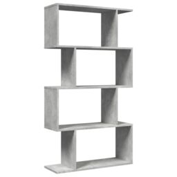 Berkfield Home Room Divider Bookcase 4-Tier Concrete Grey 70x24x129 cm Engineered Wood - Size: 70 x 24 x 129 cm - thumbnail 2