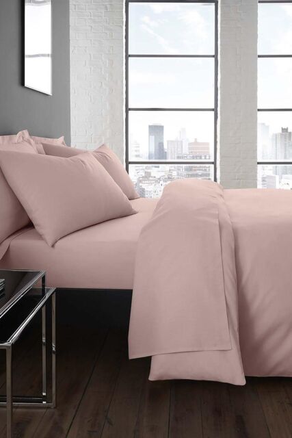 Serene 'Plain Dyed' Soft Touch 32cm Fitted Bed Sheet in Light Pink - Size: King - image 1