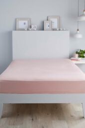 Serene 'Plain Dyed' Soft Touch 32cm Fitted Bed Sheet in Light Pink - Size: King - thumbnail 2