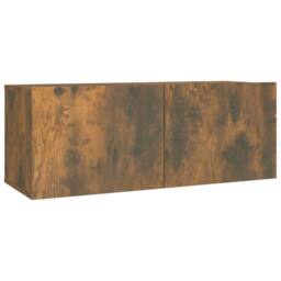 Berkfield Home 2 Piece TV Cabinet Set Smoked Oak Engineered Wood in Brown - thumbnail 5