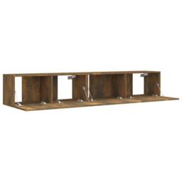 Berkfield Home 2 Piece TV Cabinet Set Smoked Oak Engineered Wood in Brown - thumbnail 4