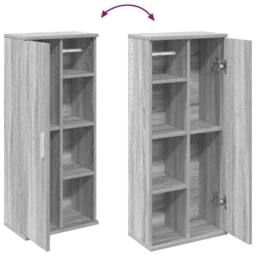 Berkfield Home Durable Bathroom Cabinet with Roll Holder Grey Sonoma 39x22x90 cm - Size: 39 x 22 x 90 cm - thumbnail 8