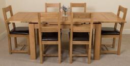 Thats Furniture Richmond 140-220cm Oak Extending Dining Table & 6 Lincoln Chairs in Brown - thumbnail 2