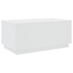 Berkfield Home Coffee Table with LED Lights White 90x50x40 cm - Size: 90 x 50 x 40 cm - thumbnail 3