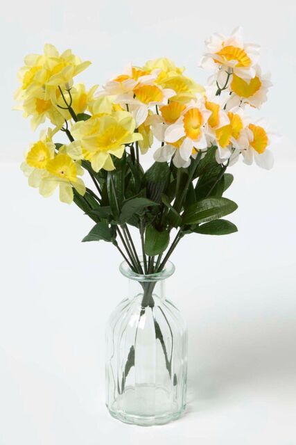 Homescapes Set of 2 Yellow & White Daffodil Spray Single Stems - image 1