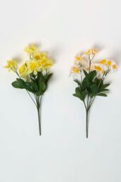 Homescapes Set of 2 Yellow & White Daffodil Spray Single Stems - thumbnail 3