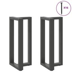 Berkfield Home Modern Bar Table Legs T-Shaped¬†2 pcs Anthracite 50x35x(90-91) cm in Dark Grey - thumbnail 1