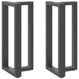 Berkfield Home Modern Bar Table Legs T-Shaped¬†2 pcs Anthracite 50x35x(90-91) cm in Dark Grey - thumbnail 2