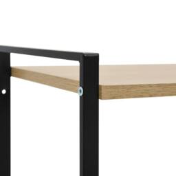 Berkfield Home 2-Layer Book Shelf Black & Oak 52x28x59 cm Engineered Wood - Size: 52 x 28 x 59 cm - thumbnail 6