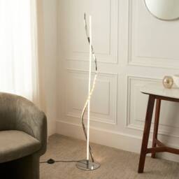 Pagazzi Hyde Chrome & Crystal Led Floor Lamp in Silver - thumbnail 1