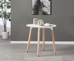 Life Interiors 5PCs Dining Set - a Round Dining Table & Set of 4 Lorenzo Tulip chairs with Padded Seat in Black - thumbnail 3