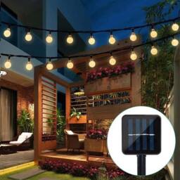 VOGREX 6.5M-30LED Warm White LED Ball Solar Light Retro Ball - thumbnail 2