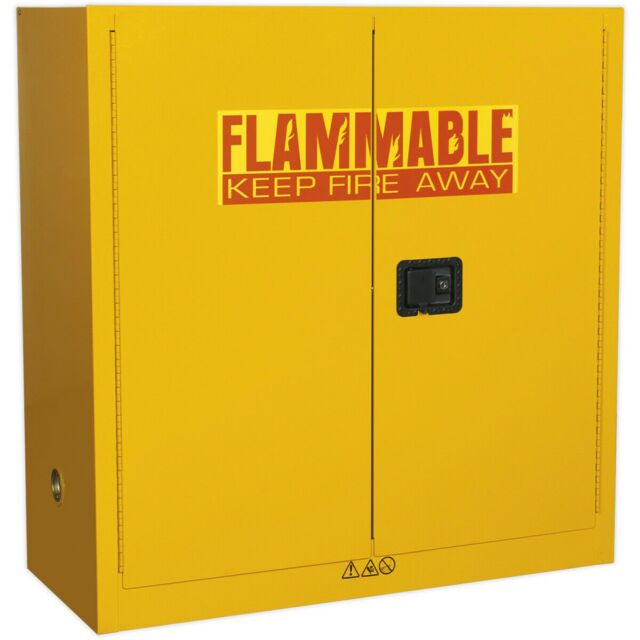 Loops Flammable Substance Storage Cabinet - 1095mm x 460mm x 1120mm - 3-Point Key Lock - image 1