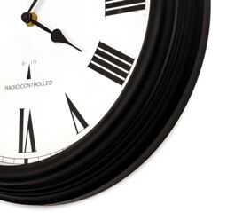 Primrose Outdoor Garden Clock Black Perfect Time Radio Controlled 38cm - thumbnail 3