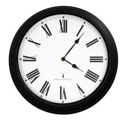 Primrose Outdoor Garden Clock Black Perfect Time Radio Controlled 38cm - thumbnail 5