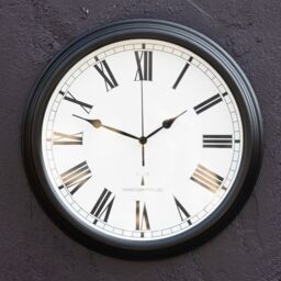 Primrose Outdoor Garden Clock Black Perfect Time Radio Controlled 38cm