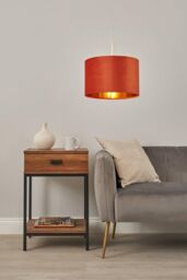 BHS Lighting Velvet Easy Fit Light Shade in Orange - thumbnail 4