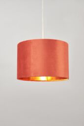 BHS Lighting Velvet Easy Fit Light Shade in Orange - thumbnail 1