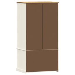 Berkfield Home Wardrobe VIGO White 90x55x176 cm Solid Wood Pine - Size: 90 x 55 x 176 cm - thumbnail 7