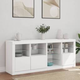 Berkfield Home Sideboard with LED Lights White 164x37x67 cm - Size: 164 x 37 x 67 cm - thumbnail 3
