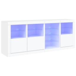 Berkfield Home Sideboard with LED Lights White 164x37x67 cm - Size: 164 x 37 x 67 cm - thumbnail 1