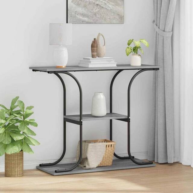 Berkfield Home Console Table Grey sonoma 101 x 35 x 80.5 cm Engineered wood - image 1