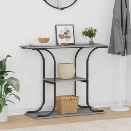 Berkfield Home Console Table Grey sonoma 101 x 35 x 80.5 cm Engineered wood - thumbnail 4