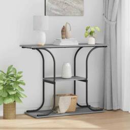 Berkfield Home Console Table Grey sonoma 101 x 35 x 80.5 cm Engineered wood - thumbnail 1