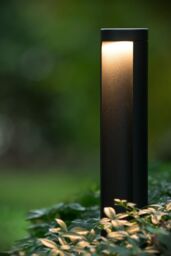 Lucide 'COMBO' Non Dimmable Decorative Tall Outdoor Modern LED Bollard Light in Black - thumbnail 3