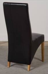 Thats Furniture Dakot 182 x 92cm Oak Large Dining Table & 8 Lola Leather Chairs in Black - Size: 182 x 92 cm - thumbnail 7