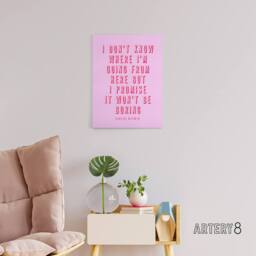 "Artery8 Don't Know Where I'm Going Modern Pink Quote Canvas Wall Art Print - Size: W12"" x H16""" - thumbnail 3