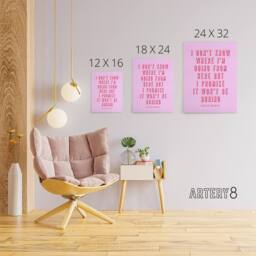 "Artery8 Don't Know Where I'm Going Modern Pink Quote Canvas Wall Art Print - Size: W12"" x H16""" - thumbnail 4