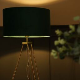 ValueLights Aero Hairpin Leg Gold Tripod Floor Lamp Light with Velvet Shade in Bottle Green - Size: 18 inches - thumbnail 4