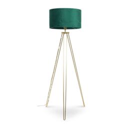 ValueLights Aero Hairpin Leg Gold Tripod Floor Lamp Light with Velvet Shade in Bottle Green - Size: 18 inches - thumbnail 2