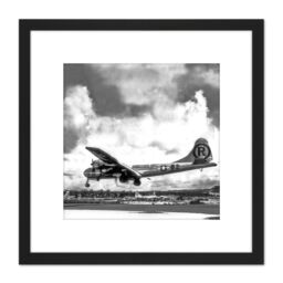 Artery8 B29 Superfortress Enola Gay After Hiroshima Atomic Raid 1945 8X8 Inch Square Wooden Framed Wall Art Print Picture with Mount in Black - thumbnail 1