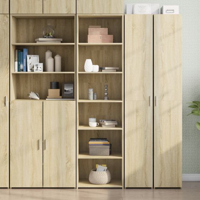 Berkfield Home Highboard Sonoma Oak 50x41x185 cm Engineered Wood in Brown - Size: 50 x 41 x 185 cm - image 1