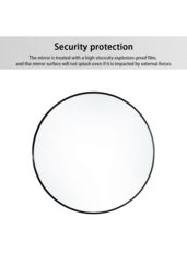 H&O Direct 50cm Nordic Round Framed Wall Hanging Mirror in Black - thumbnail 6
