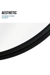 H&O Direct 50cm Nordic Round Framed Wall Hanging Mirror in Black - thumbnail 5