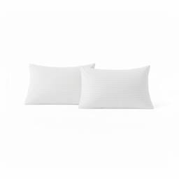 Snug City Microfibre Soft Touch Satin Stripe Housewife Pillowcase Pair in White - thumbnail 3