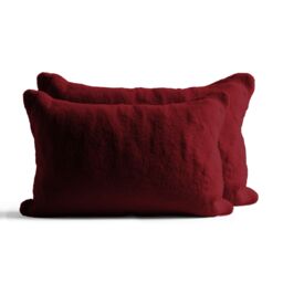 Snug City Teddy Bear Fleece Super Soft Cosy Pillow Case Pair in Red - Size: Standard Pillow Case - thumbnail 2