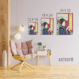 "Artery8 Kogiku In Saruwaka Cho Canvas Wall Art Print Toyohara Kunichika - Size: W18"" x H24""" - thumbnail 4